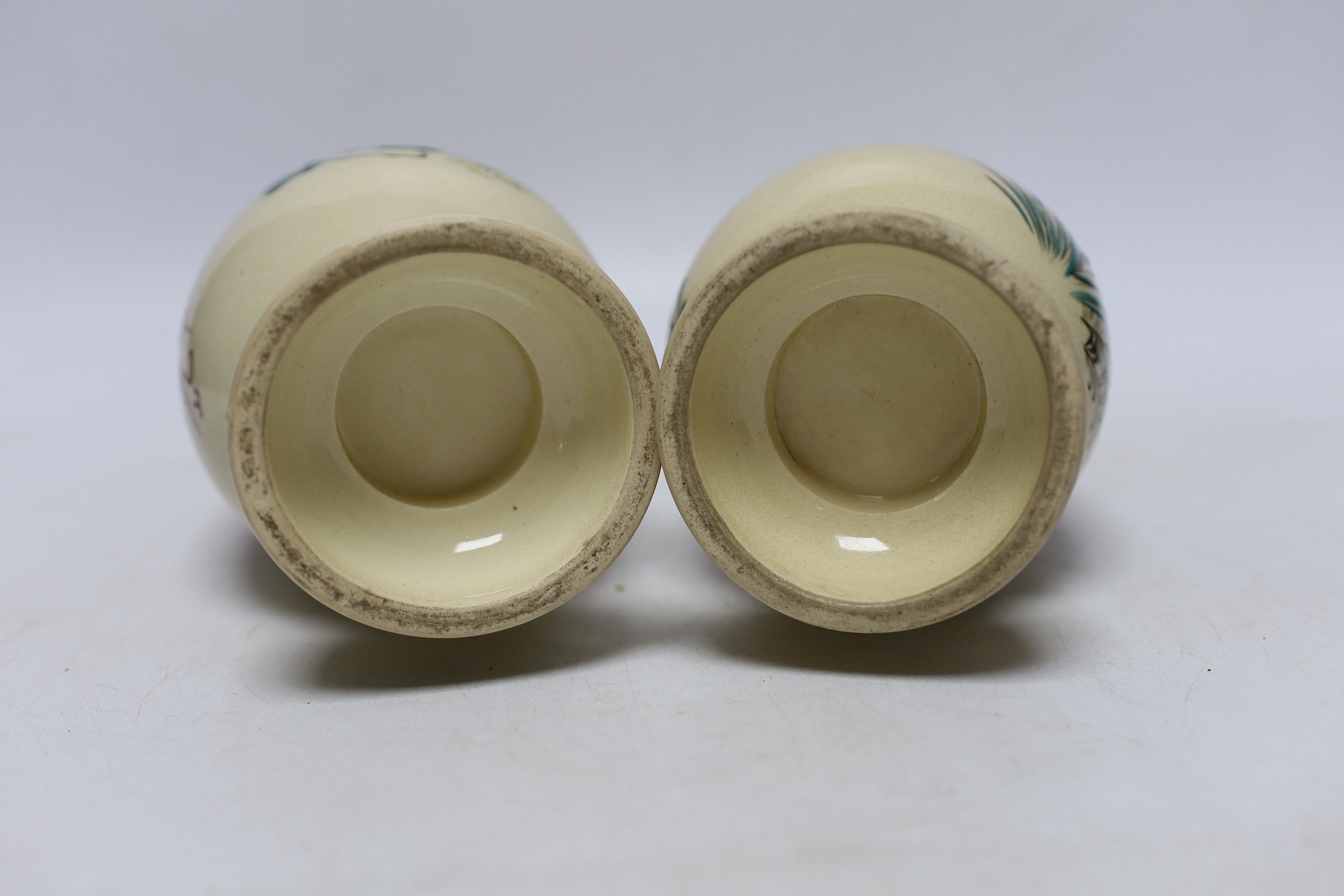Two Meiji Satsuma floral baluster vases, 23cm high